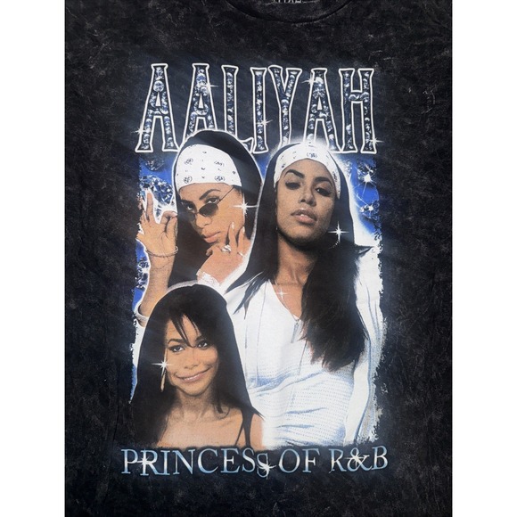Aaliyah Princess Of R&B Distressed Tee - Picture 2 of 4